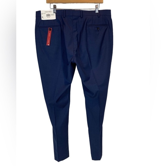 Calvin Klein Jerome Slim Fit 100% Wool Suit Pants Trousers - Blue -size 38W  30L - Picture 1 of 7